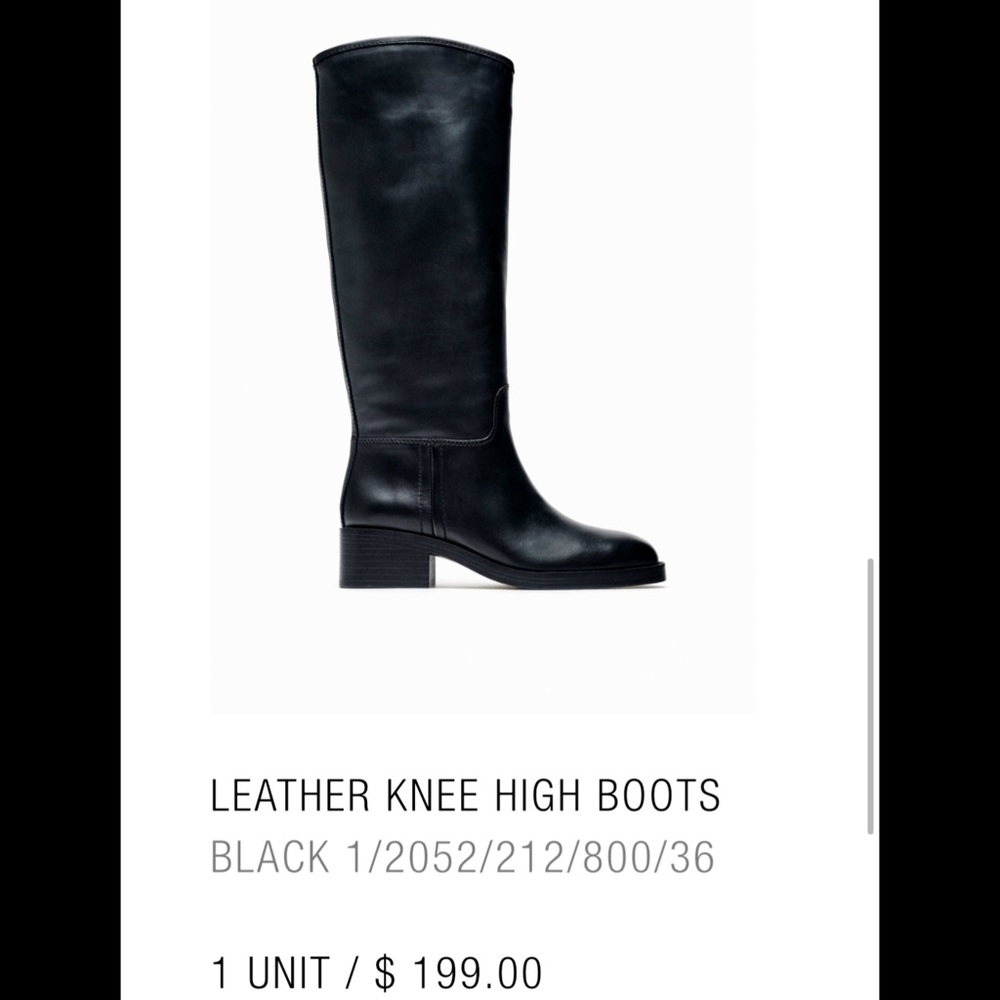 New with tags Zara knee high leather boots size 6